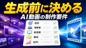 目的・素材・KPIを整理したAI動画の制作要件シートのイメージ
