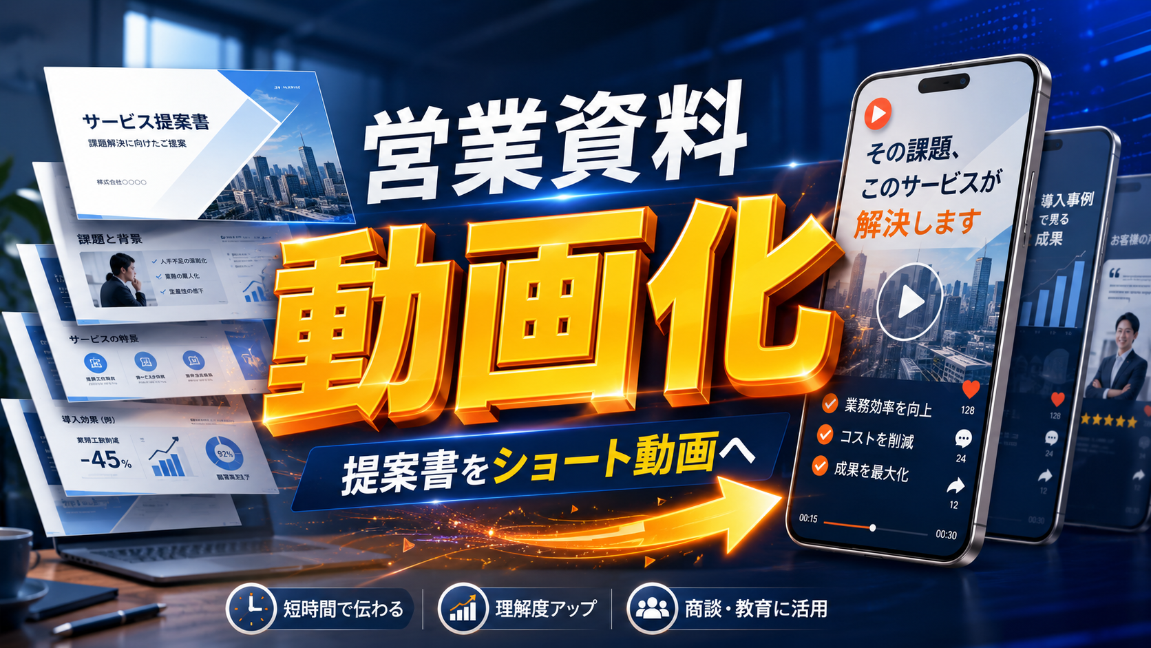 BtoB企業の営業資料や提案書をショート動画へ変換する方法
