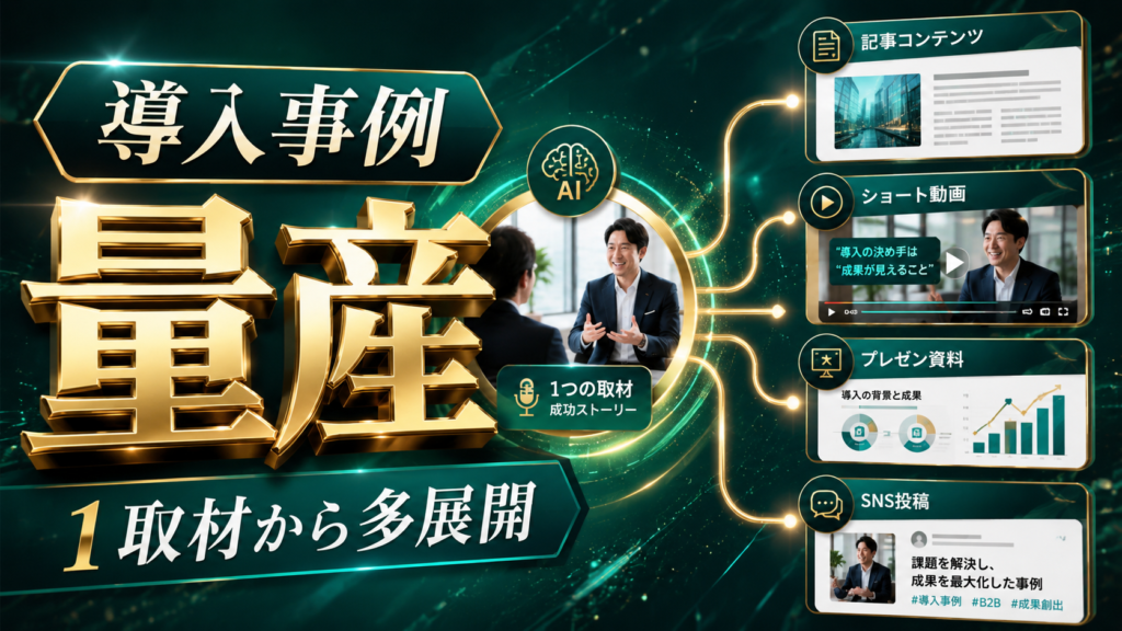 AIを使って1回の顧客インタビューから導入事例記事や動画や営業資料を量産する方法