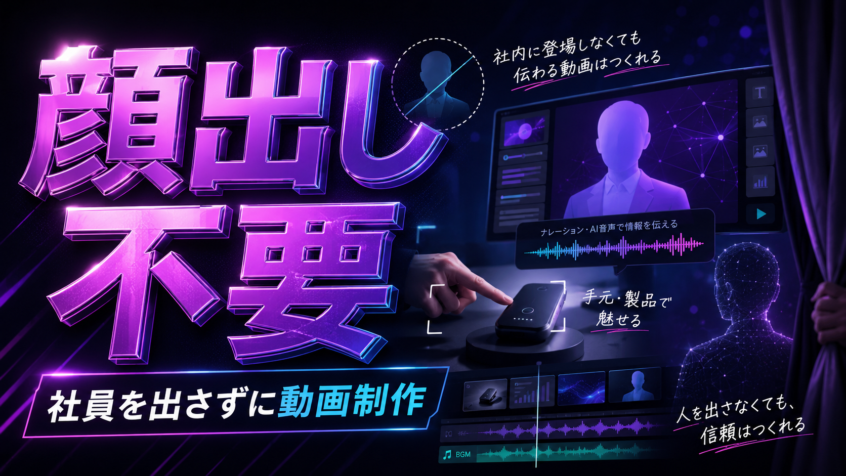 BtoB企業が社員を顔出しせずAIや商品デモで動画制作する方法