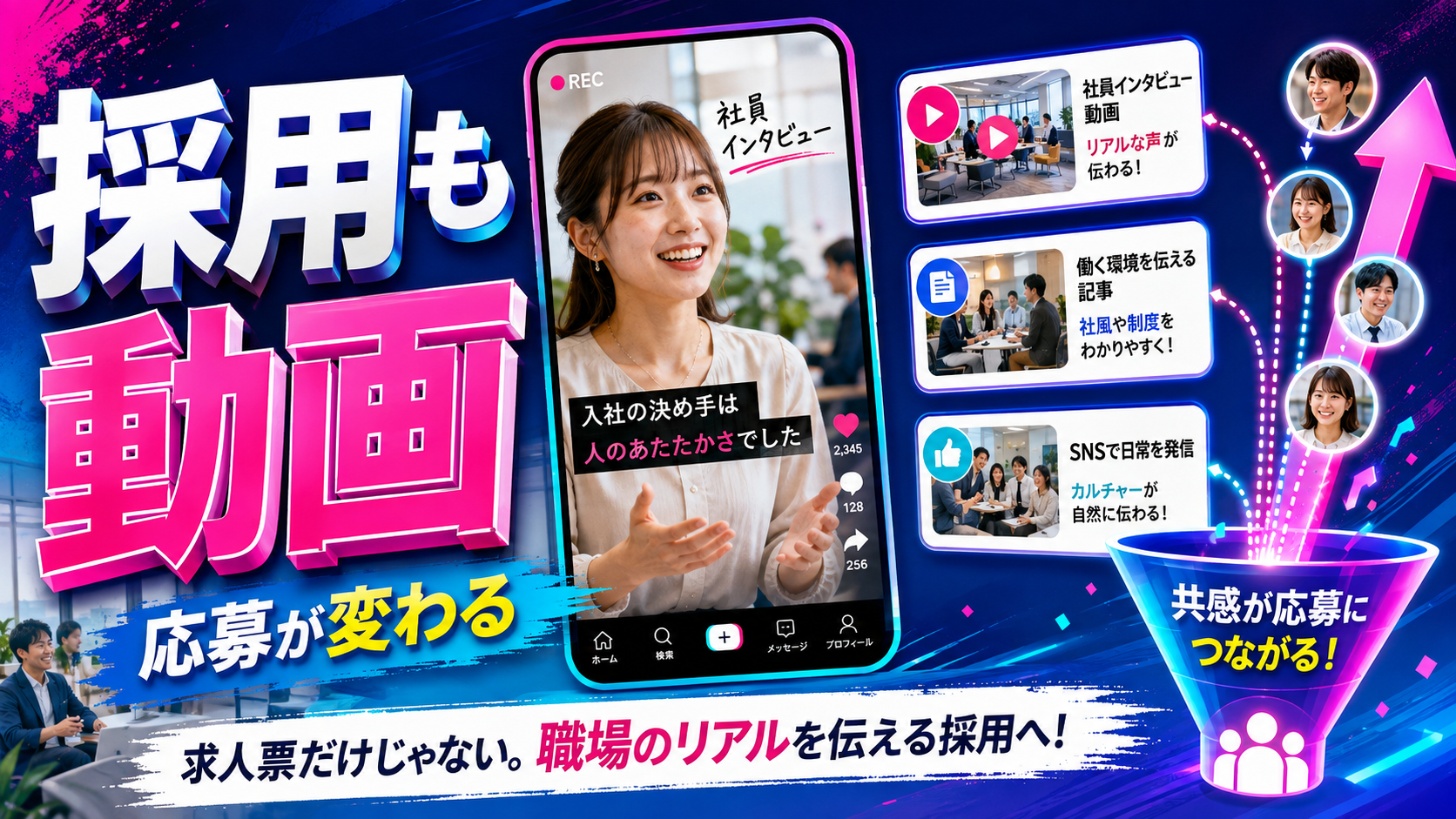 社員インタビューを記事やショート動画やSNSへ展開する採用マーケティングの方法