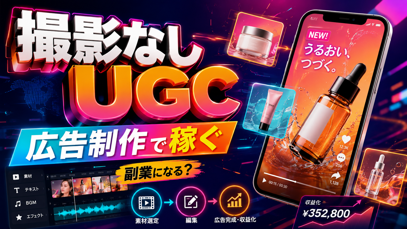 撮影なしのAI UGC広告制作を副業として収益化する方法