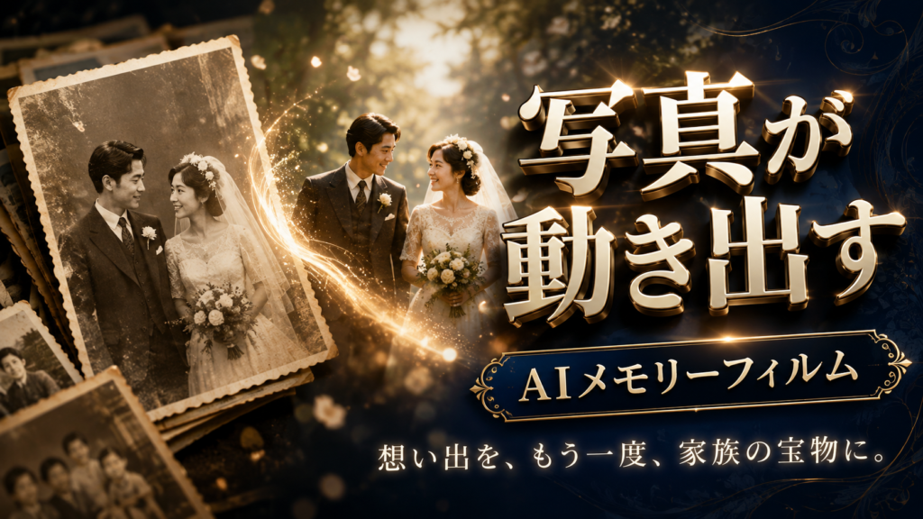 家族写真や結婚式写真をAIで自然に動かしてメモリーフィルムとして制作する副業
