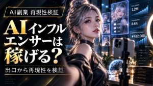 AIインフルエンサーのSNS運用と複数の収益化ルートを分析するイメージ