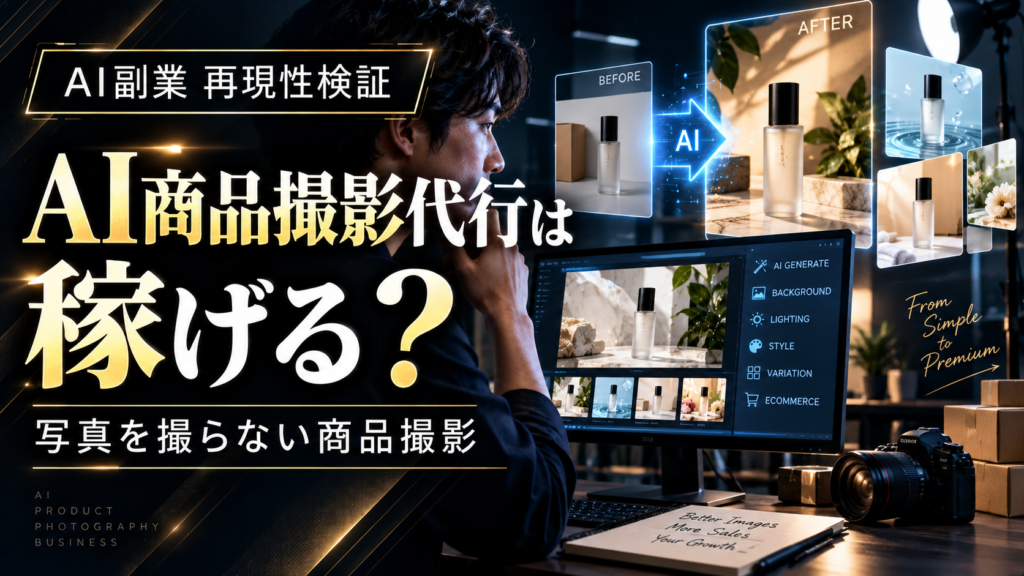 商品写真をAIでEC向けの広告画像や商品画像へ変換するAI商品撮影代行のイメージ