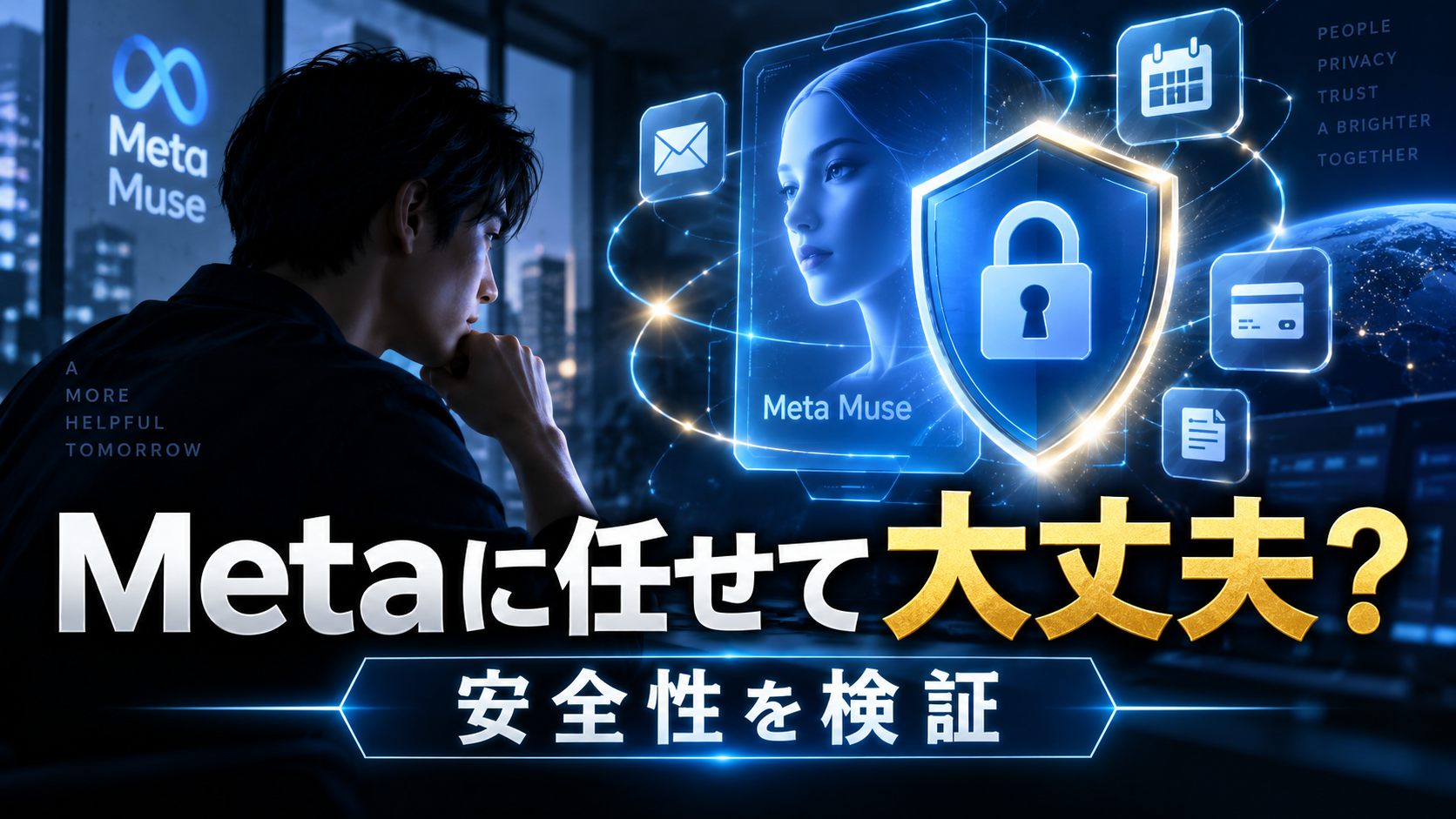 Meta Museへメールや決済を任せても安全なのかをセキュリティとプライバシーの観点から検証するイメージ