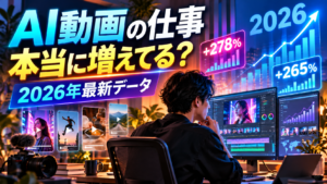 2026年のAI動画クリエイター需要を最新求人データから検証する記事のアイキャッチ