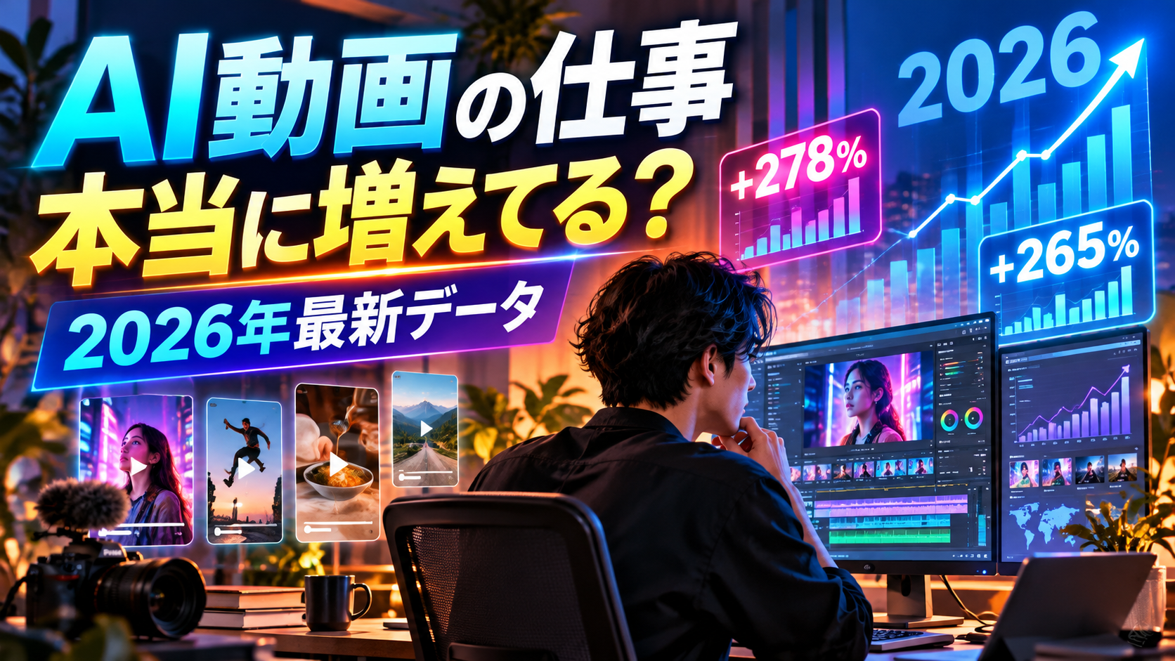 2026年のAI動画クリエイター需要を最新求人データから検証する記事のアイキャッチ