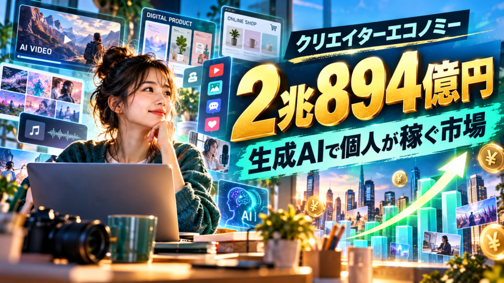 国内2兆894億円に成長したクリエイターエコノミーと生成AI時代の個人収益機会を解説する記事