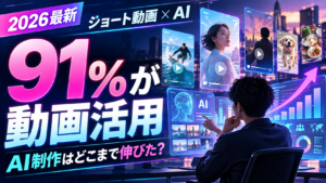 91%の企業が動画マーケティングを活用する2026年の市場動向とAI動画制作を解説する記事