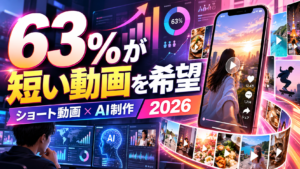 消費者の63%が短い動画を希望する2026年のショート動画マーケティングとAI制作を解説する記事